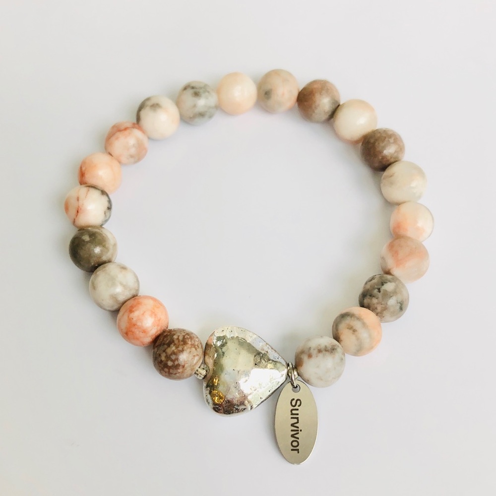 GEMSTONE | Jasper Heart Survivor Beaded Bracelet